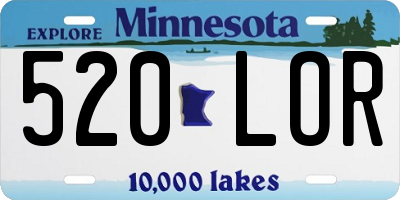 MN license plate 520LOR
