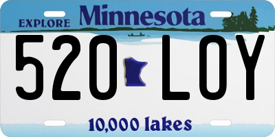 MN license plate 520LOY