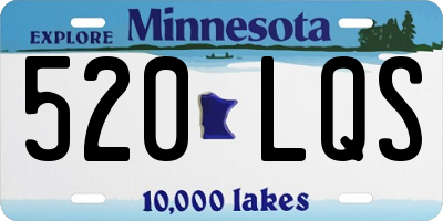 MN license plate 520LQS