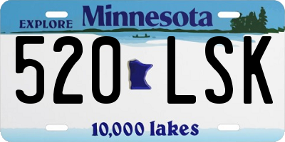 MN license plate 520LSK