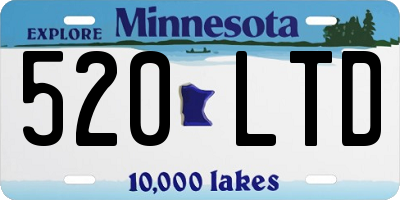MN license plate 520LTD