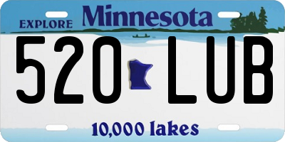 MN license plate 520LUB