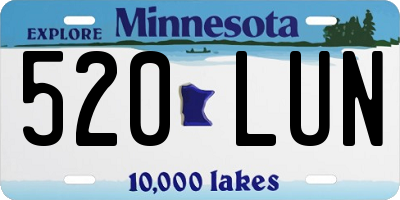 MN license plate 520LUN