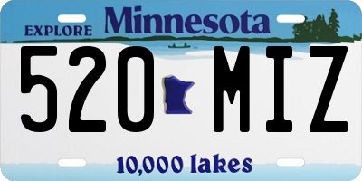 MN license plate 520MIZ