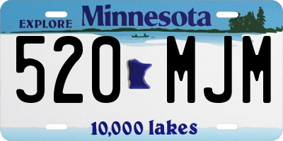 MN license plate 520MJM