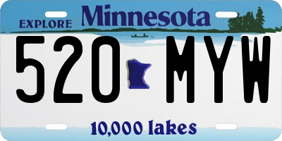 MN license plate 520MYW