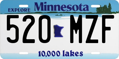 MN license plate 520MZF