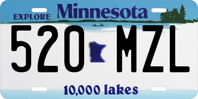 MN license plate 520MZL