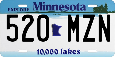 MN license plate 520MZN