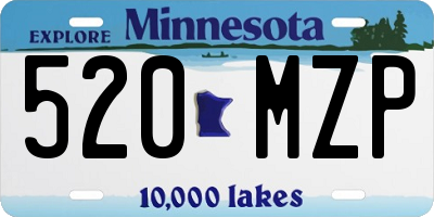MN license plate 520MZP