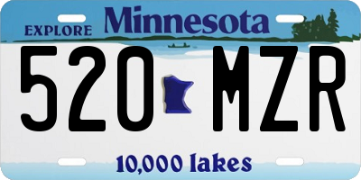 MN license plate 520MZR