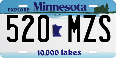 MN license plate 520MZS