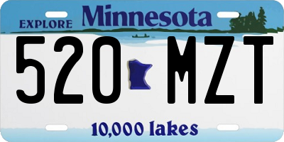 MN license plate 520MZT