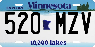MN license plate 520MZV