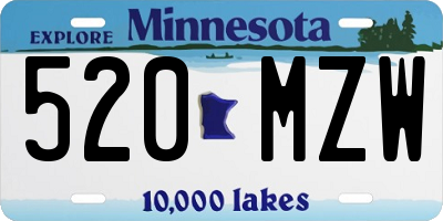 MN license plate 520MZW