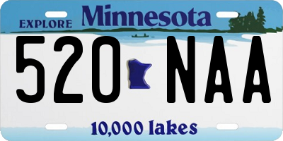 MN license plate 520NAA
