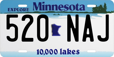 MN license plate 520NAJ