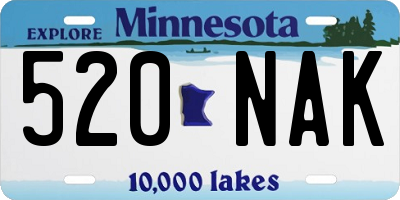 MN license plate 520NAK