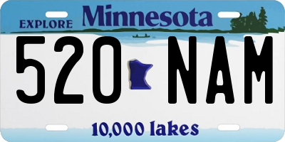 MN license plate 520NAM