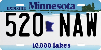 MN license plate 520NAW