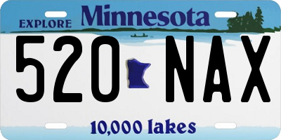 MN license plate 520NAX