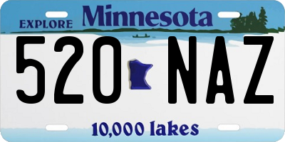 MN license plate 520NAZ