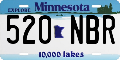 MN license plate 520NBR