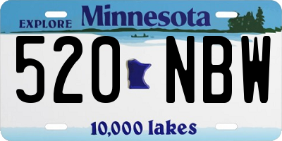 MN license plate 520NBW