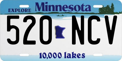 MN license plate 520NCV