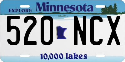 MN license plate 520NCX
