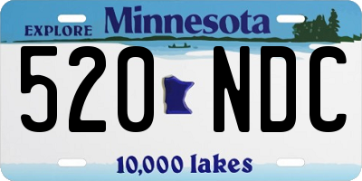 MN license plate 520NDC