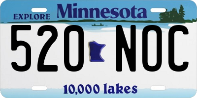 MN license plate 520NOC