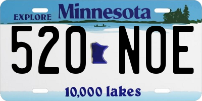 MN license plate 520NOE