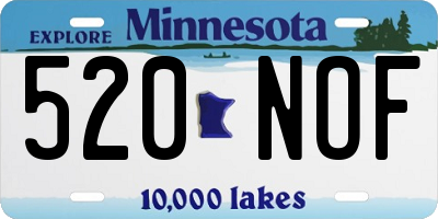 MN license plate 520NOF