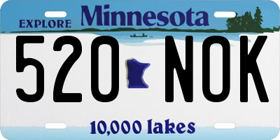 MN license plate 520NOK