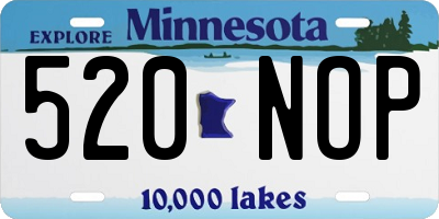 MN license plate 520NOP