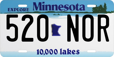 MN license plate 520NOR