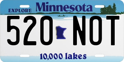 MN license plate 520NOT