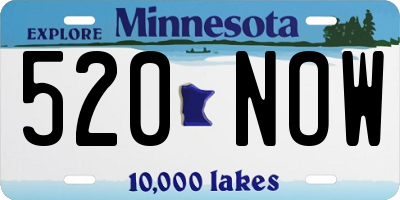 MN license plate 520NOW