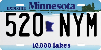 MN license plate 520NYM