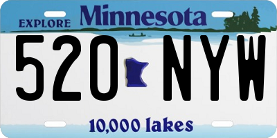 MN license plate 520NYW