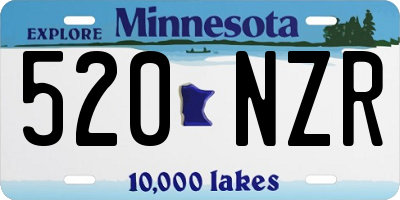 MN license plate 520NZR