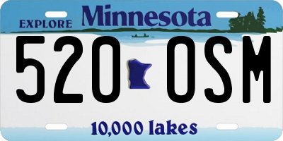 MN license plate 520OSM