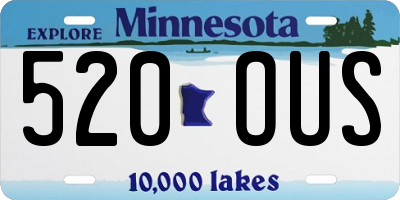 MN license plate 520OUS