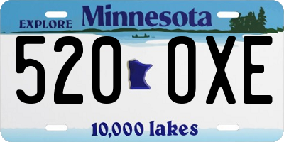 MN license plate 520OXE
