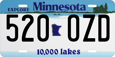 MN license plate 520OZD