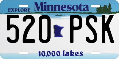 MN license plate 520PSK