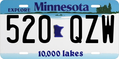 MN license plate 520QZW