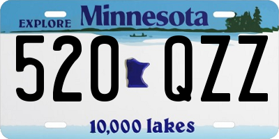 MN license plate 520QZZ