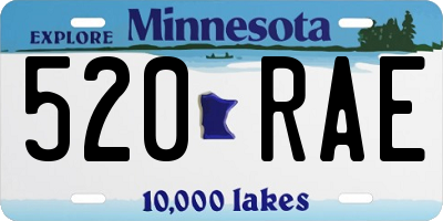 MN license plate 520RAE